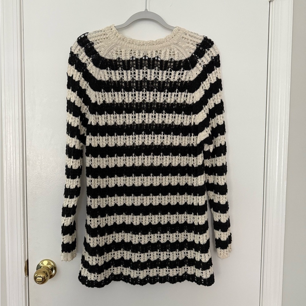 Zara Striped Black and White Knit Dress - Picture 5 of 7